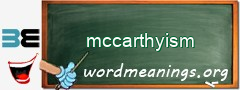 WordMeaning blackboard for mccarthyism